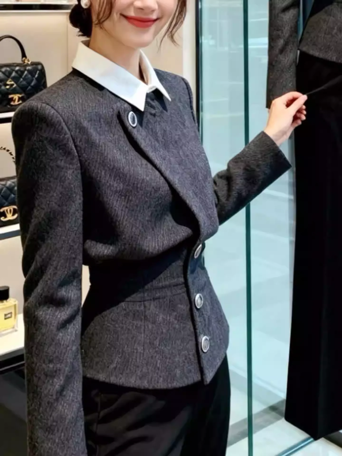 

Unique Sli ey Outerwear Top for Important Ocns Spring 2025 Faionable Ele Small Fraance Sle Ladies Jaet