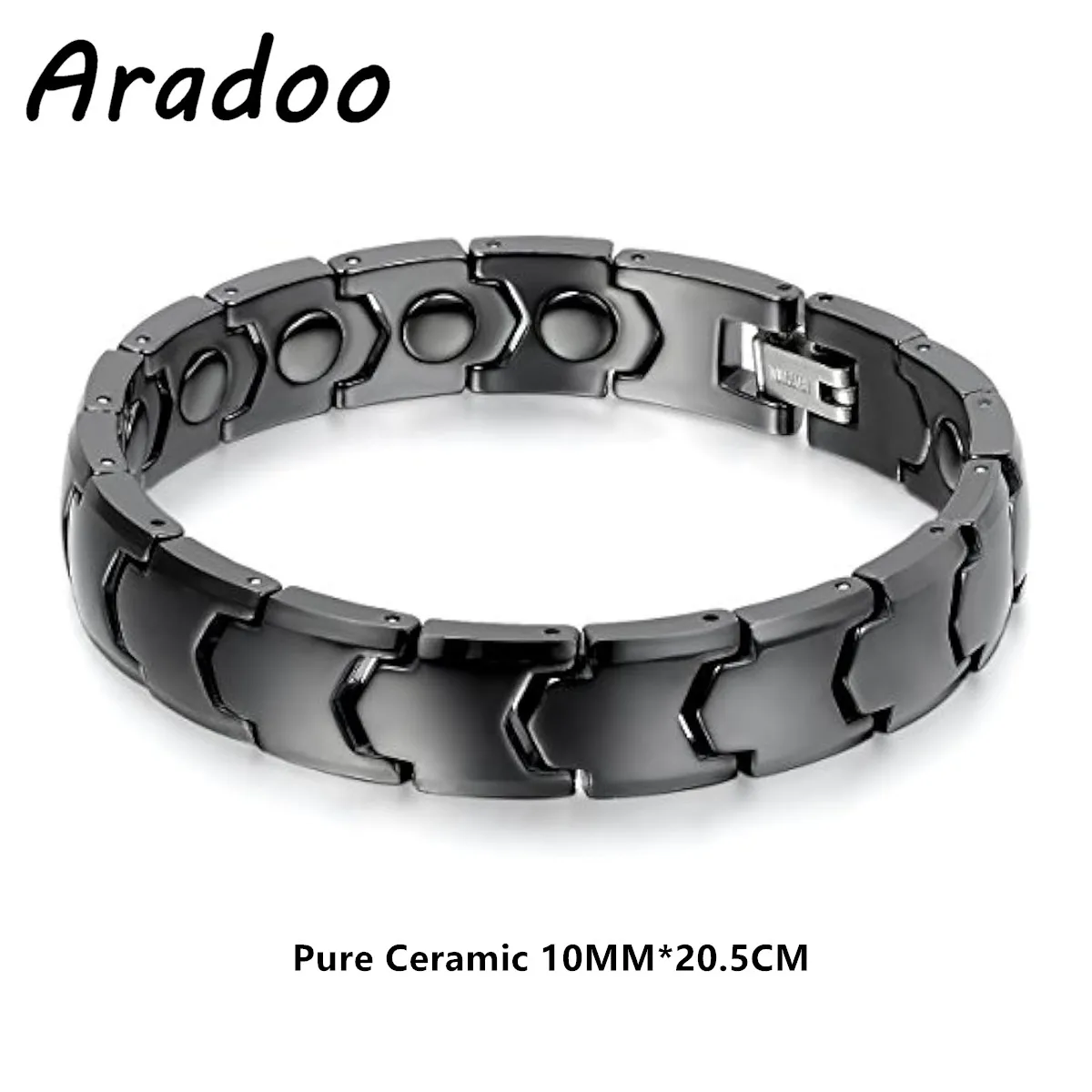 Pure Ceramic Hematite Anti-Radiation Health Bracelet Magnetic Ceramic Stainless Steel Fat Burning Bracelets