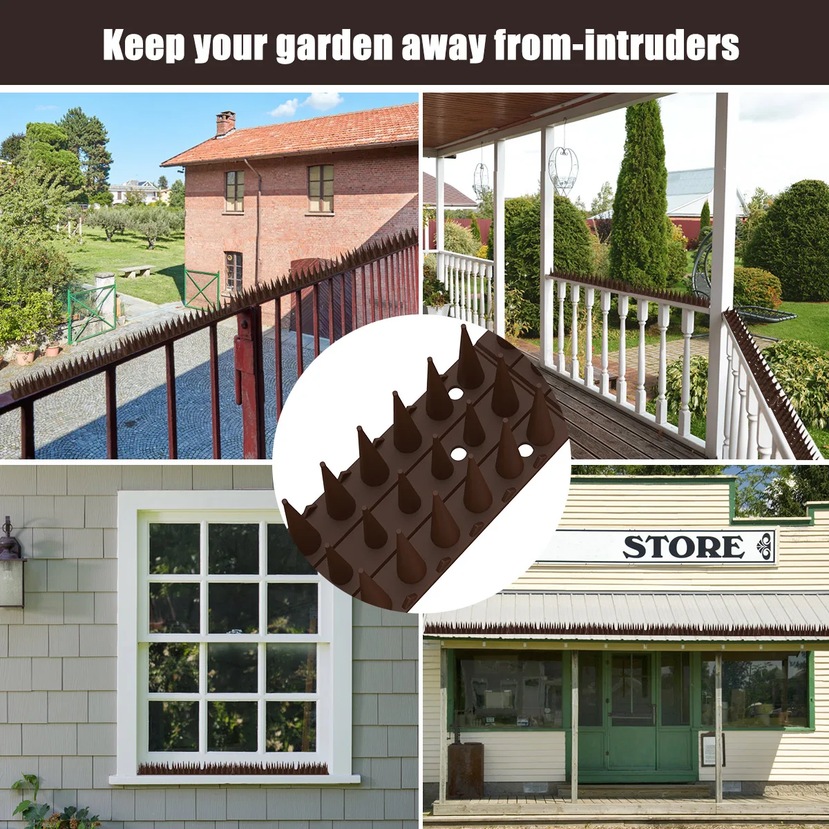 12-60Pcs Anti Climb Bird Spikes Fence Wall Spikes Stop Birds and Cats Sitting on Fence Cat Repellent Spike for Deterrent Burglar