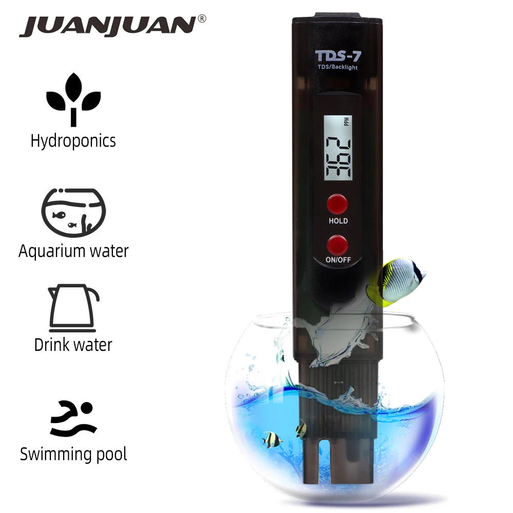 

Digital TDS Meter Portable Pen Water Quality Tester Backlight Pen Filter Meter Measuring Tools Accessory For Aquarium 30%Off