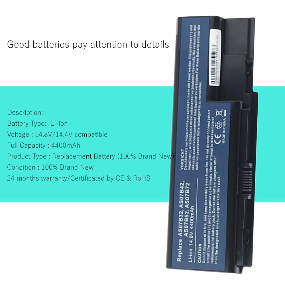 Baterai Laptop AS07B32 AS07B52 UNTUK Acer Aspire 5530 5530G 5535 5710 5710G 5715 5715Z 5720 5720G 5730 AS07B51 AS07B61 AS07B71