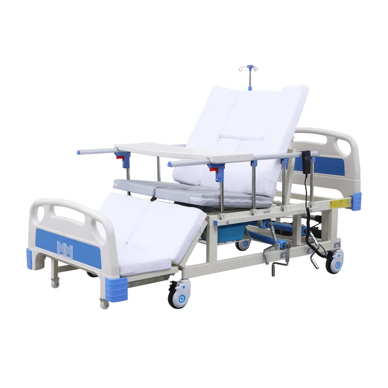 Factory Wholesale with toilet hospital cheaper price adjustable manual 3 Crank nursing medical bed