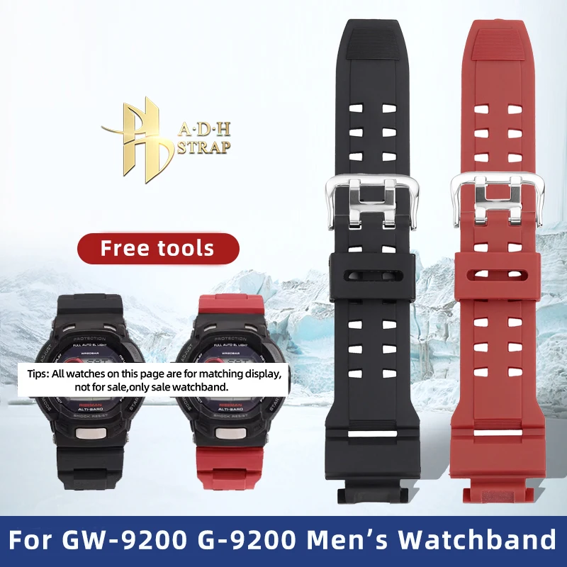 For Casio G-shock Series G-9200 GW-9200/9101/9102 GW-9110/9125 Watchband TPU Resin Watch Strap Sports Waterproof Bracelet Men