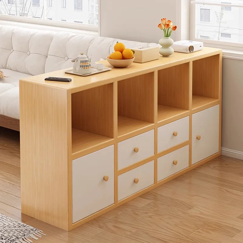 

Bookcase floor to wall storage sofa side cabinet partition cabinet living room solid wood storage locker bedside