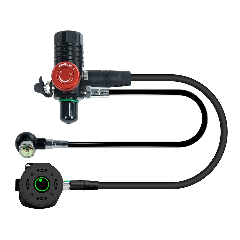 

DEDEPU Scuba Diving Aluminum Alloy First-Stage Regulator, Plastic Second-Stage Regulator,Extended Pressure Gauge for M18*1.5