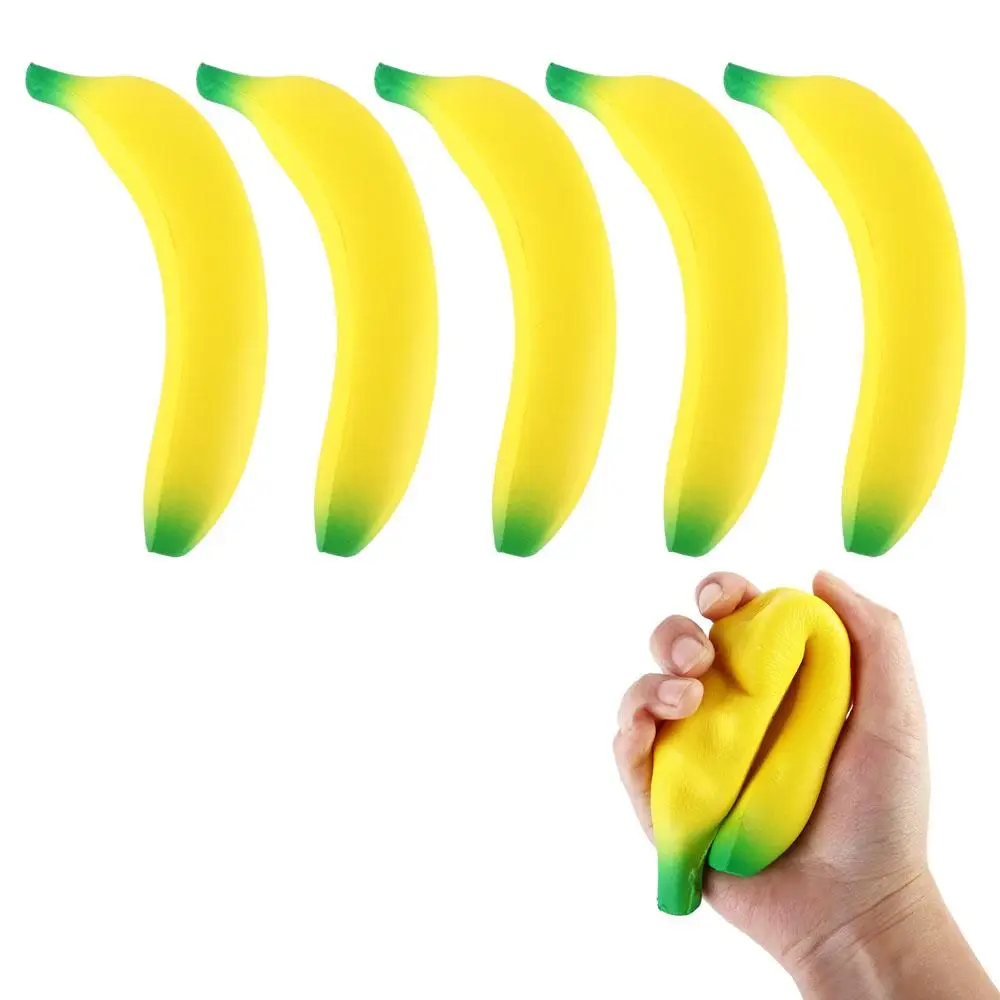 Langsam steigende Banane Squeeze Spielzeug Obst Squeeze Spielzeug Simulation Banane Squeeze Pinch Spielzeug Pu Gelb Grün Geburtstagsgeschenk