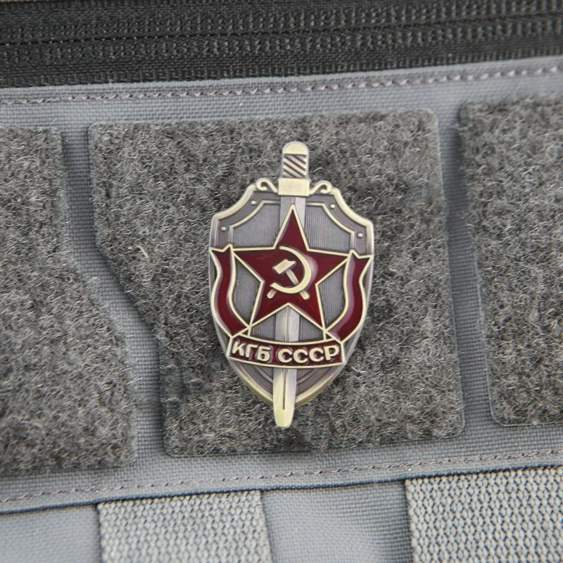 Metal Soviet Hook and Loop Morale Badge KGB Commemorative Patch Tactical Backpack Fanny Pack Equipment Stickers Military Patches