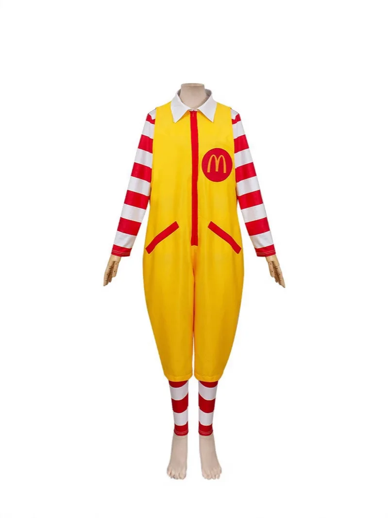 

Oncle Clown Cosplay Anime Parent-Enfant Costume Combinaisons Fastfood Jaune Clown Vêtements pour Enfants Adulte Halloween Noël