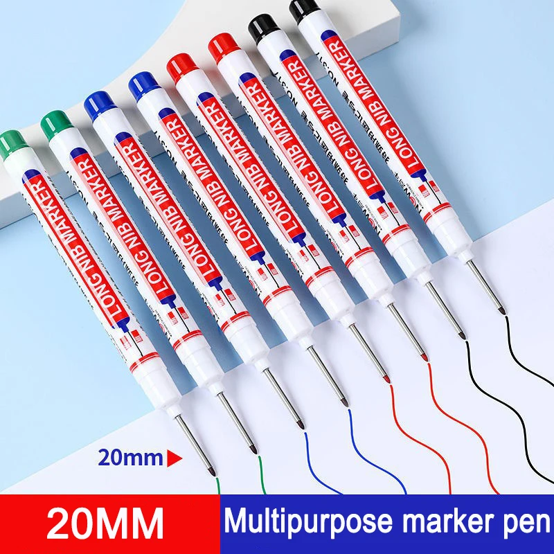 

Long Head Markers Bathroom Woodworking Decoration Multi-purpose Deep Hole Marker Pens