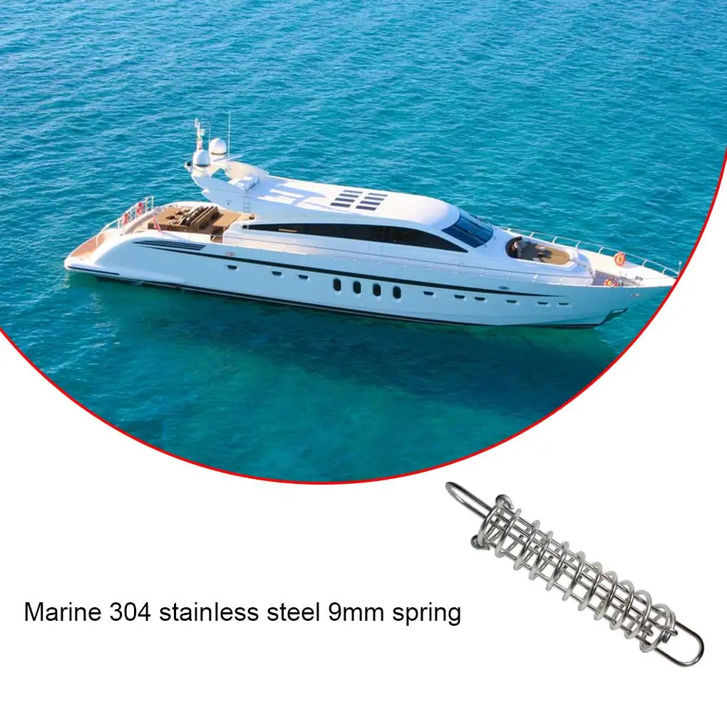 1PCS Marine Hardware 9x430mm Boat Docking Mooring Spring 304 Stainless Steel Damper Snubber Springs for Boat Yacht