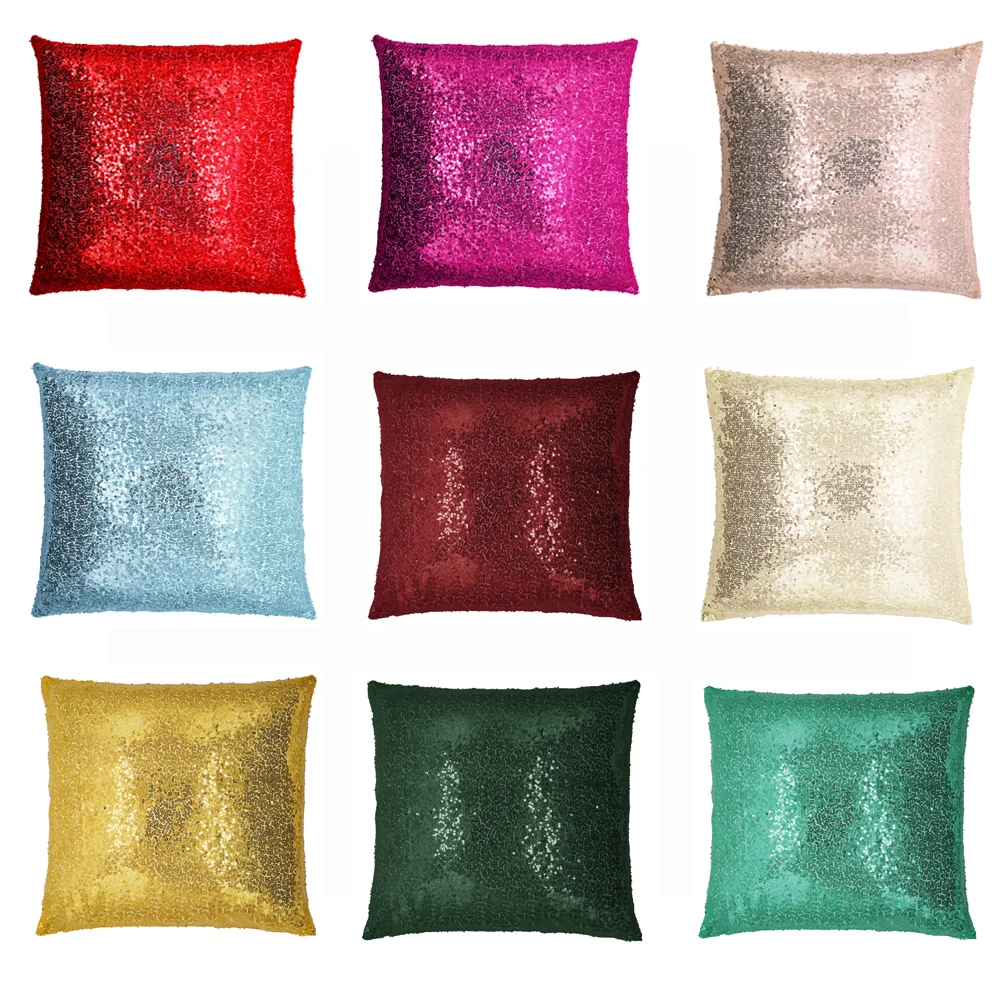 

Glitter Sequin Cushion Cover Solid Color Pillowcase Christmas Wedding Party Cafe Home Sofa Seat Bed Throw Pillow Cover Supply