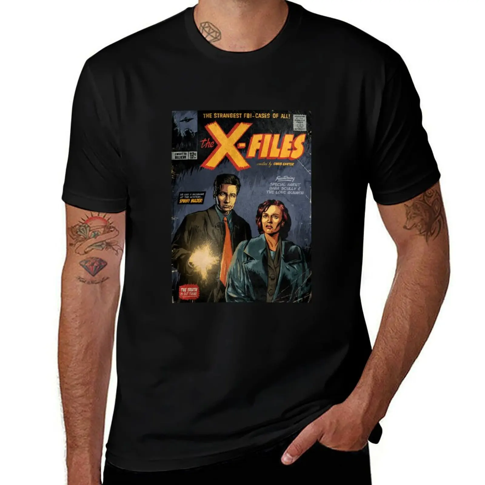 Les X-Files Mulder et Scully T-Shirt Lightweight Basic Short Sleeve Shirt T-Shirt