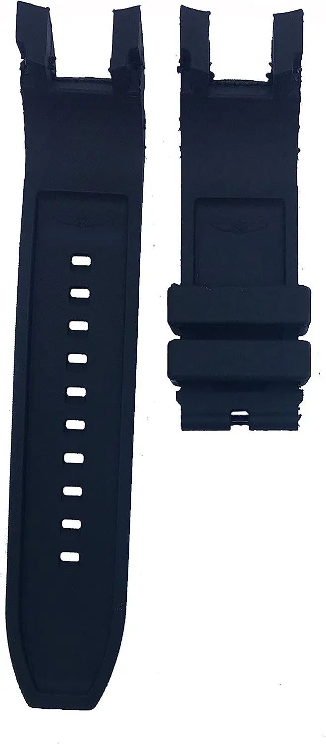 24mm Black Rubber Watch Band Strap Compatible with Invicta S1 Rally | Free Spring Bar Tool