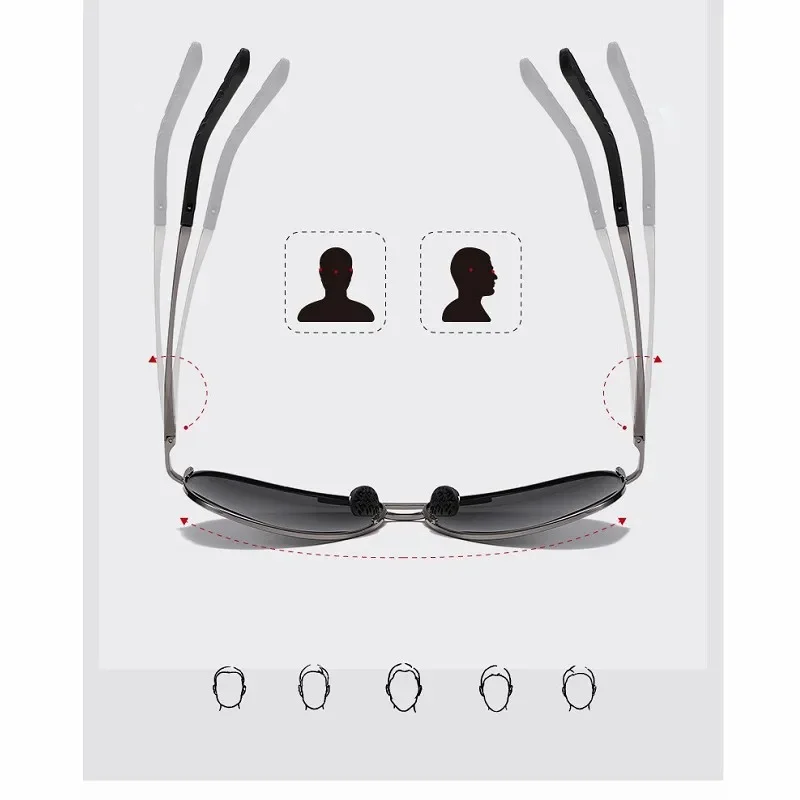 الطيران الإطار المعدني الاستقطاب النظارات الشمسية الرجال اللون تغيير نظارات شمسية الطيار الذكور يوم للرؤية الليلية القيادة #2