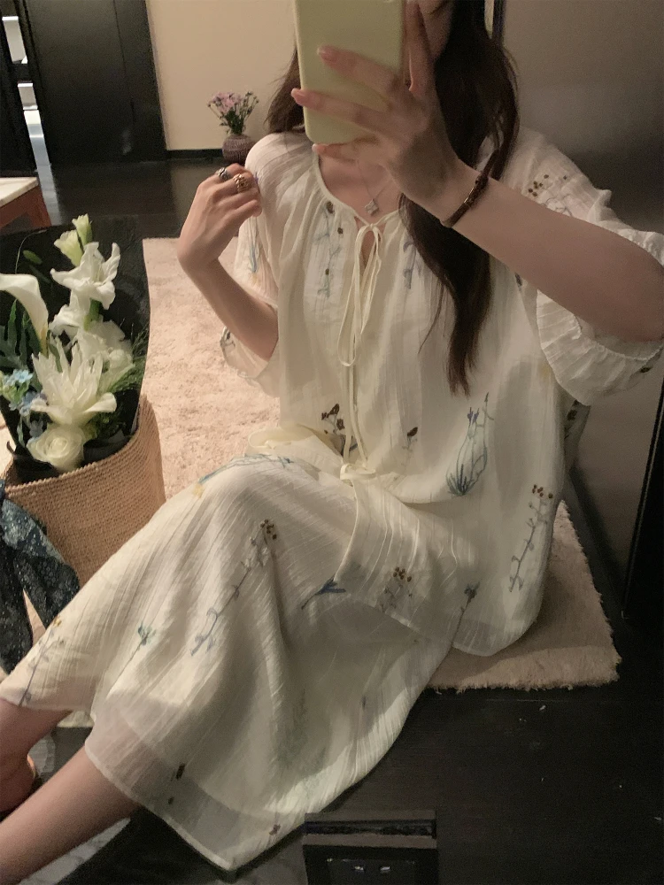 

Летний комплект NAZ больших размеров: модный ансамбль с вышитой длинной юбкой и облегающим топом в корейском стиле, повседневный и комфортный