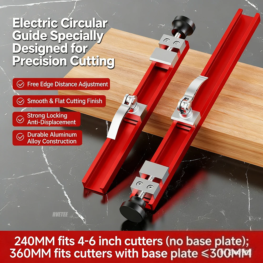 Woodwork Adjustable Cutting Machine Position Base Aluminum Circular Saw Guide Precise Cut Milling Punch Board Distance Control