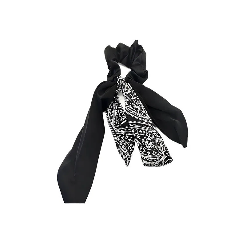 リボンヘアゴム、エレガントなヘアゴム、シルクスカーフ、ヘアゴム、多用途ヘアゴム、女性用高級ヘアアクセサリー