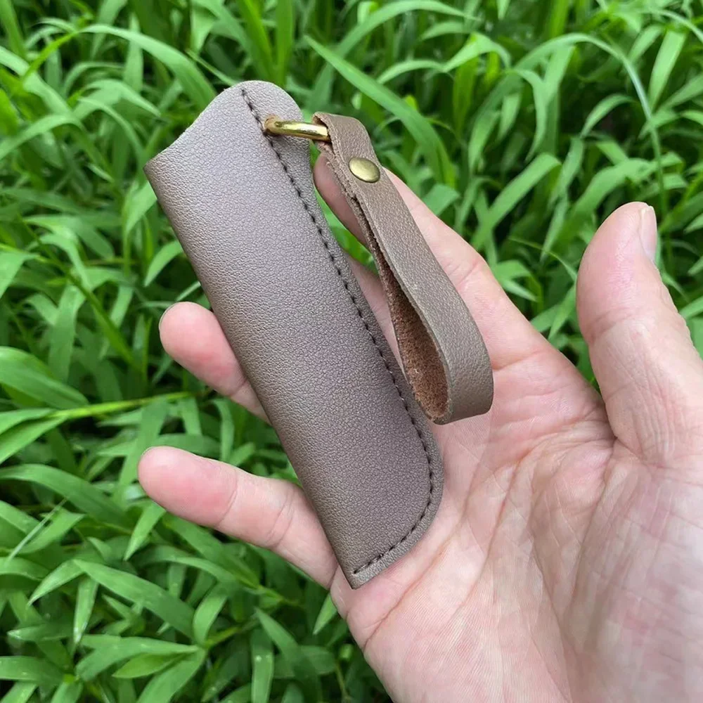 11.5CM Folding Knife PU Leather Case Holder Pocket Knife Sleeve Holsters Leather Sheath Scabbard Diy Accessories
