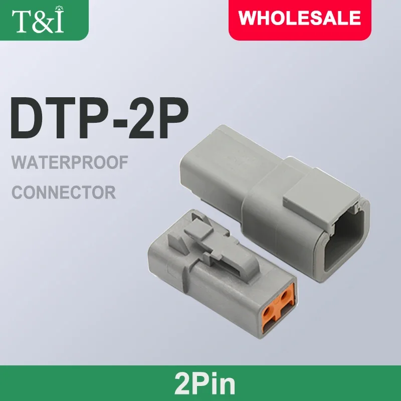 1 Set 2 Pin Deutsch DTP Series Waterproof Automotive Connector Electrical Wire Plug Male Female Socket DTP04-2P DTP06-2S