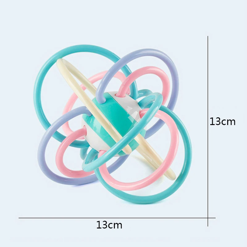 TeWindsor-Hochet en Silicone Souple à Mâcher pour Bébé Jeux de Développement Jouets Sensoriels pour Nouveau-Né de 0 à 6 Mois