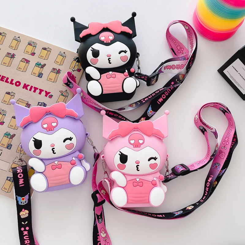 

Sanrio cute wallet kuromi coin purse kawaii Melody 명품동전지갑 silicone children's cross-body birthday gift for girls anime