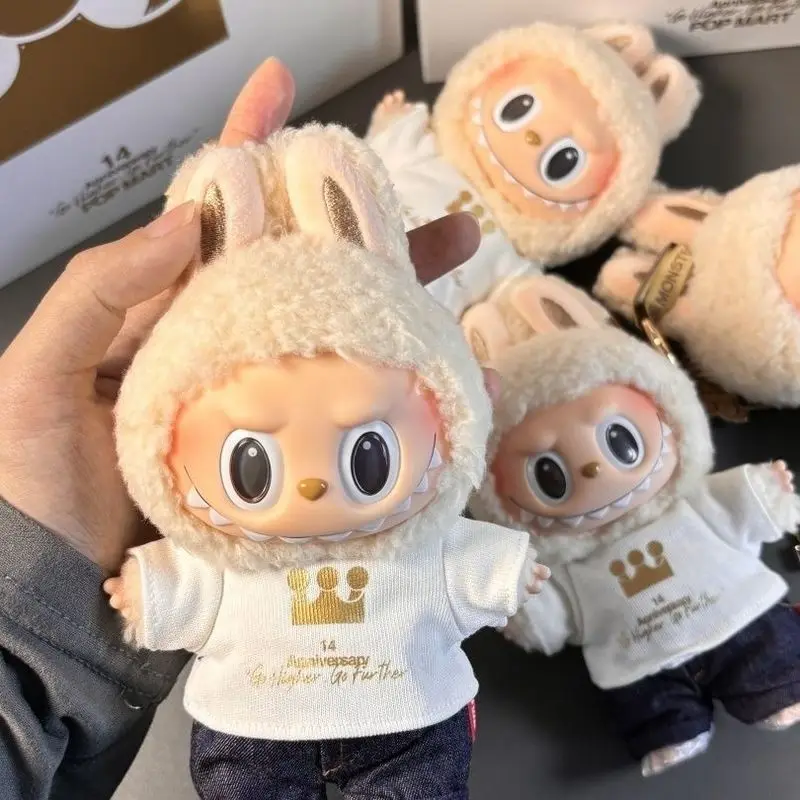 Miniso Labubu Vinyl Doll 14th Anniversary Limited Doll Anime Peripheral Anniversary Limited Badge Quality Product Boy Girl Gifts