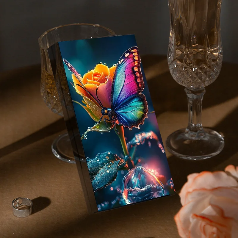 Metallic Cigarette Case with Butterfly & Rose Design, Ideal for Style - conscious Adults on the Go