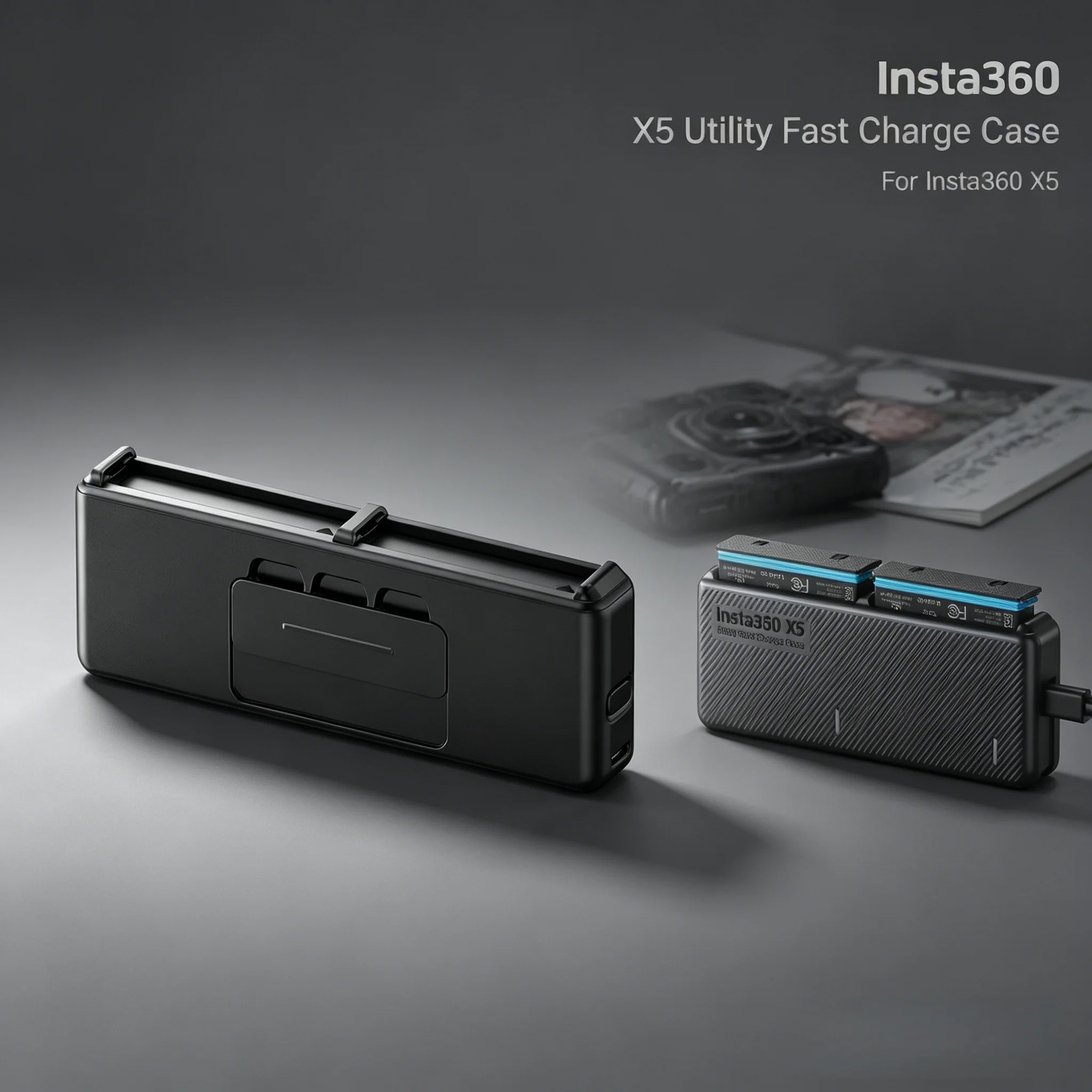 2 Batteries Charging Power Bank, For Insta360 X5, Utility PD Fast Charge Case Charger for Camera Daily Use