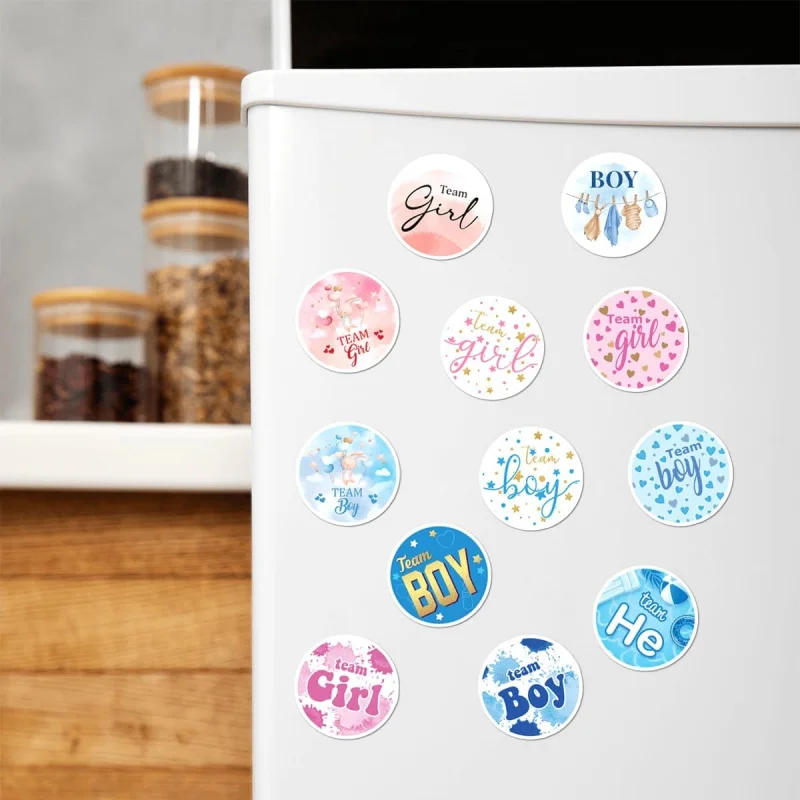 90 Pcs 소년 또는 소녀 스티커 성별 공개 파티 호의 어린이 소년 소녀 유아 샤워 재미 있은 귀여운 Aesthe