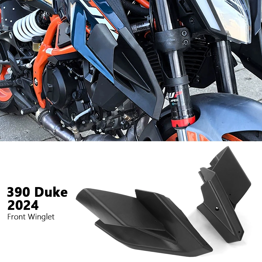 For 390Duke 390 Duke 390DUKE 390 DUKE 2024 Motorcycle Fairing Aerodynamic Wing Kit Fixed Winglet Fairing Black