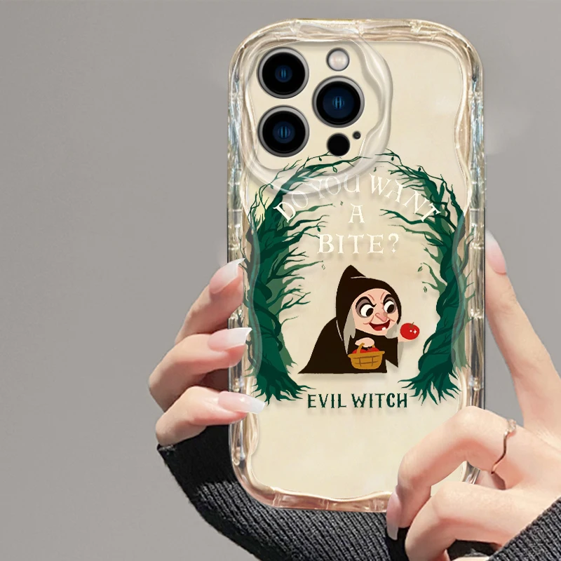 Disneyland cartoon villain queen Phone case For Apple iPhone 15 14 13 12 11 Pro X XR XS Max Plus 8 7 Plus SE Wave Oil Cover