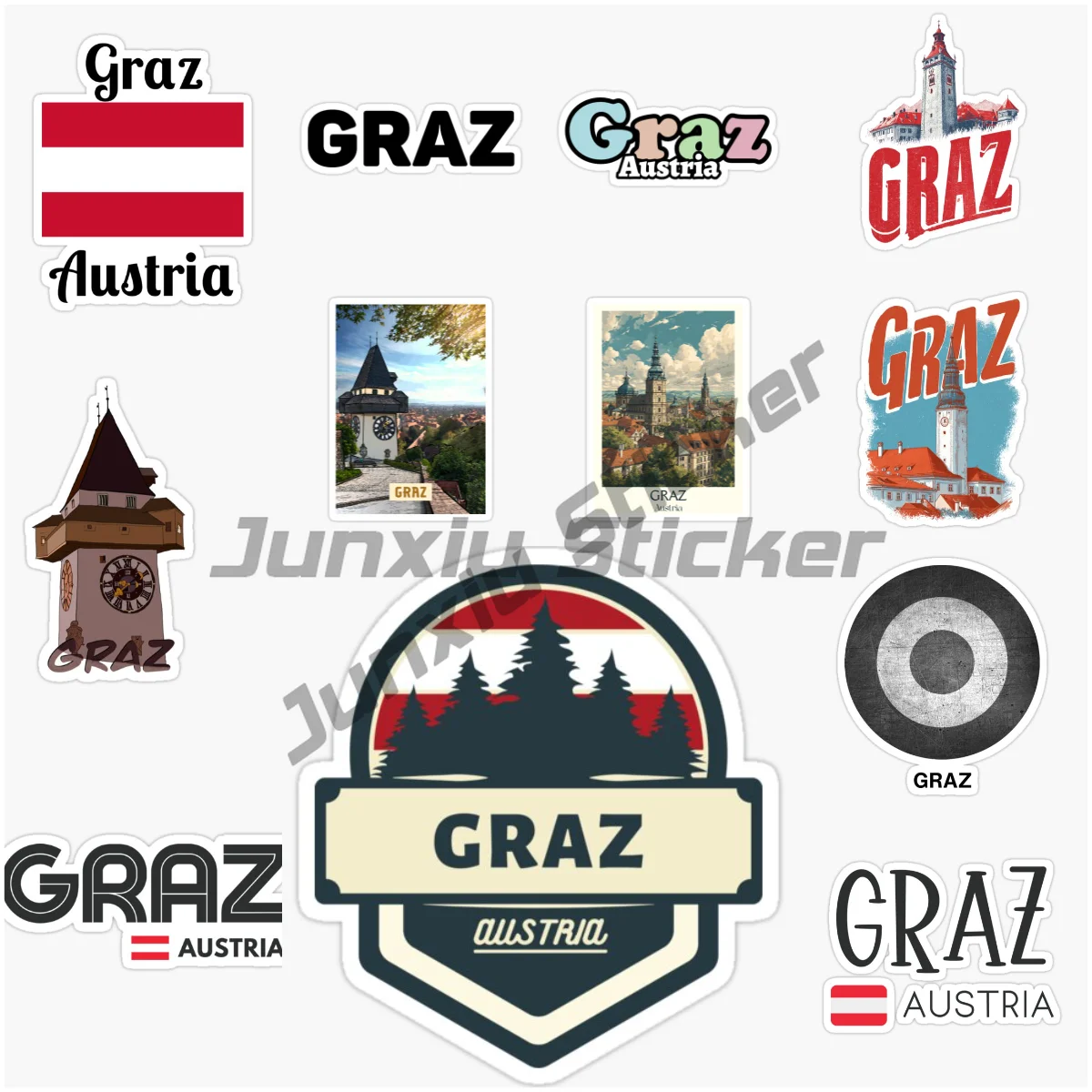 

AUSTRIA GRAZ Car Sticker for Wall Room Car Motorcycle Camper Van Bicycle Laptop Window Waterproof Decal Car Accessories
