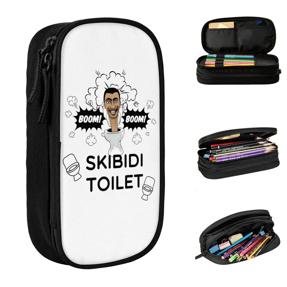 Skibidi Toilet Meme Pencil Cases Titan Speakerman Pencil Pouch Pen for Student Big Capacity Bag School Cosmetic Accessories