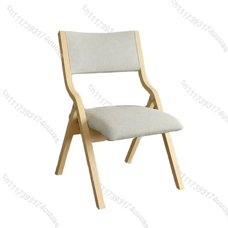 Foldable Solid Wood Chair Retro Home Backrest Stool Multifunctional Dining Office Computer Seat Space Saving Furniture