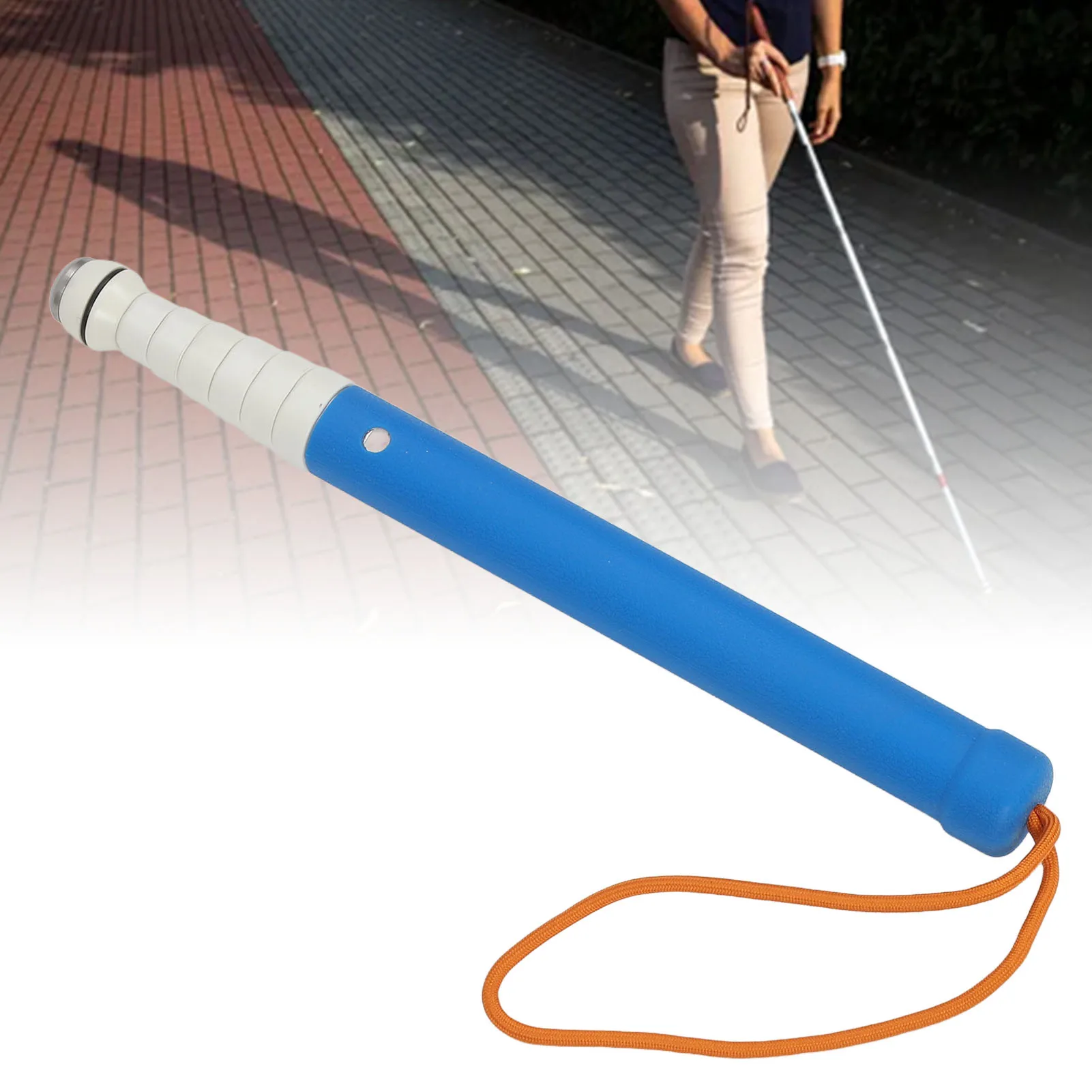 Blind Walking Cane Blind Cane Reflective Titanium Alloy Foldable Easy Grip Lightweight Sturdy for Elderly Vision Impaired People