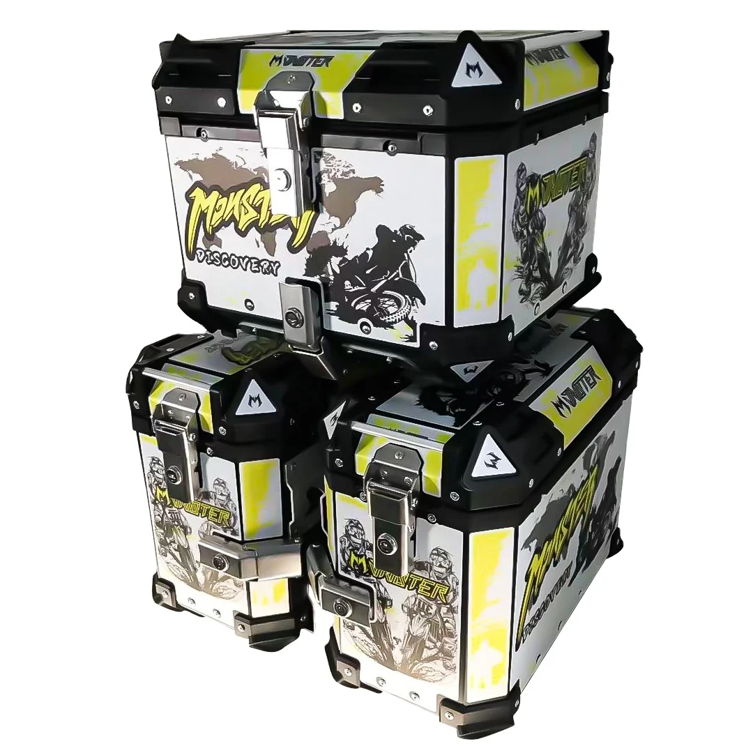 

STLF аксессуары для автоцикла, анфас, шлем, велосипедная коробка, две стикеры, боковые алюминиевые боковые кофры для мотоцикла, хвостовые коробки