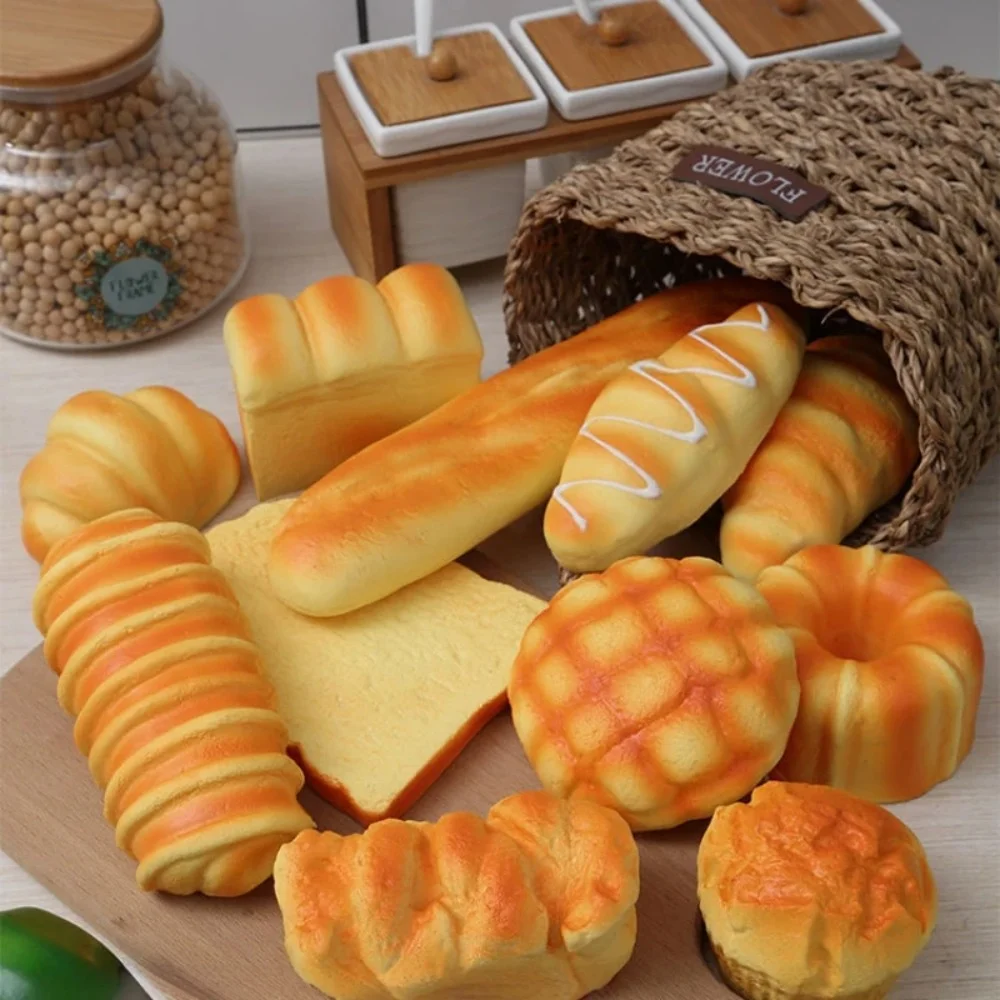 Squishy Food Creative Simulation Bread Toast Donuts Slow Rising Squeeze Stress Relief Toys Spoof Tease People Desktop Decoration