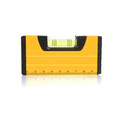 Mini Bubble Spirit Level Pocket Spirit Level with 1 Bubble Magnetic Spirit Level Portable Level Ruler, 100MM Balance Ruler
