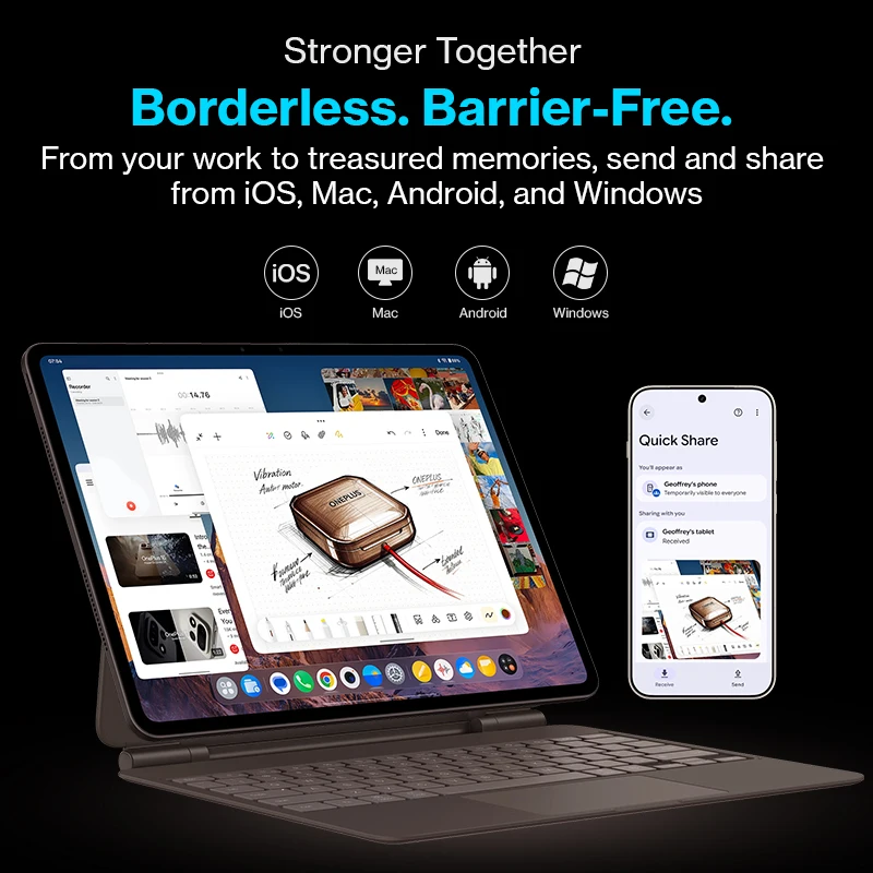 Tablet OnePlus Pad 4 mini pc versión global, Snapdragon 8 Elite Gen 5, batería de 13380 mAh, pantalla True Color 3.4K, incluye un cargador original OnePlus de 80W 7