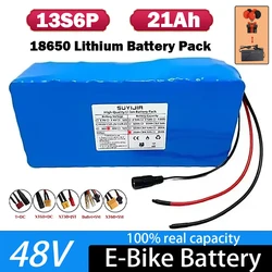 100% Original 13S6P 48V 21Ah 18650 Lithium Battery Pack for Electric Vehicle Electric Scooter Mountain Bike W/54.6V 2A Charger