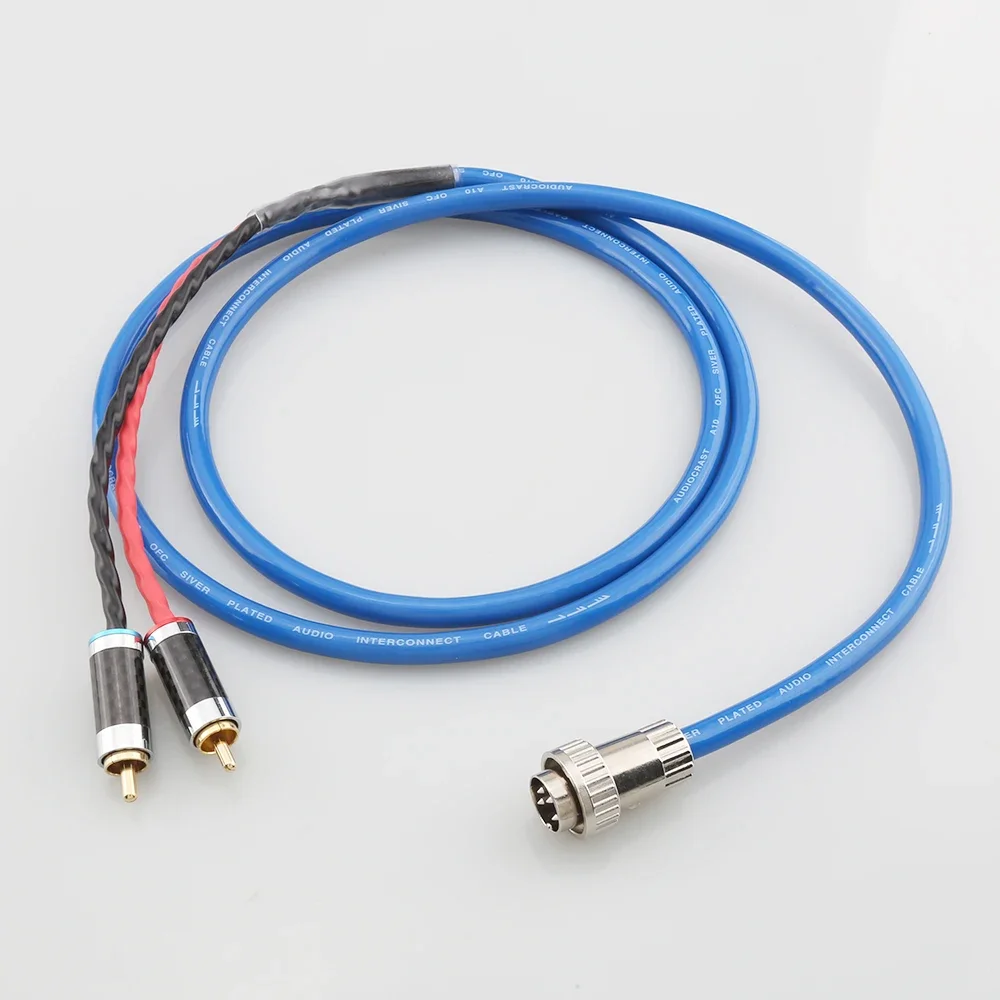 4-pinowe 5-pinowe złącze Din Twist Locking do stereo 2 x wtyczki RCA Naim HiFi Audio Cable Phono OFC Posrebrzany kabel