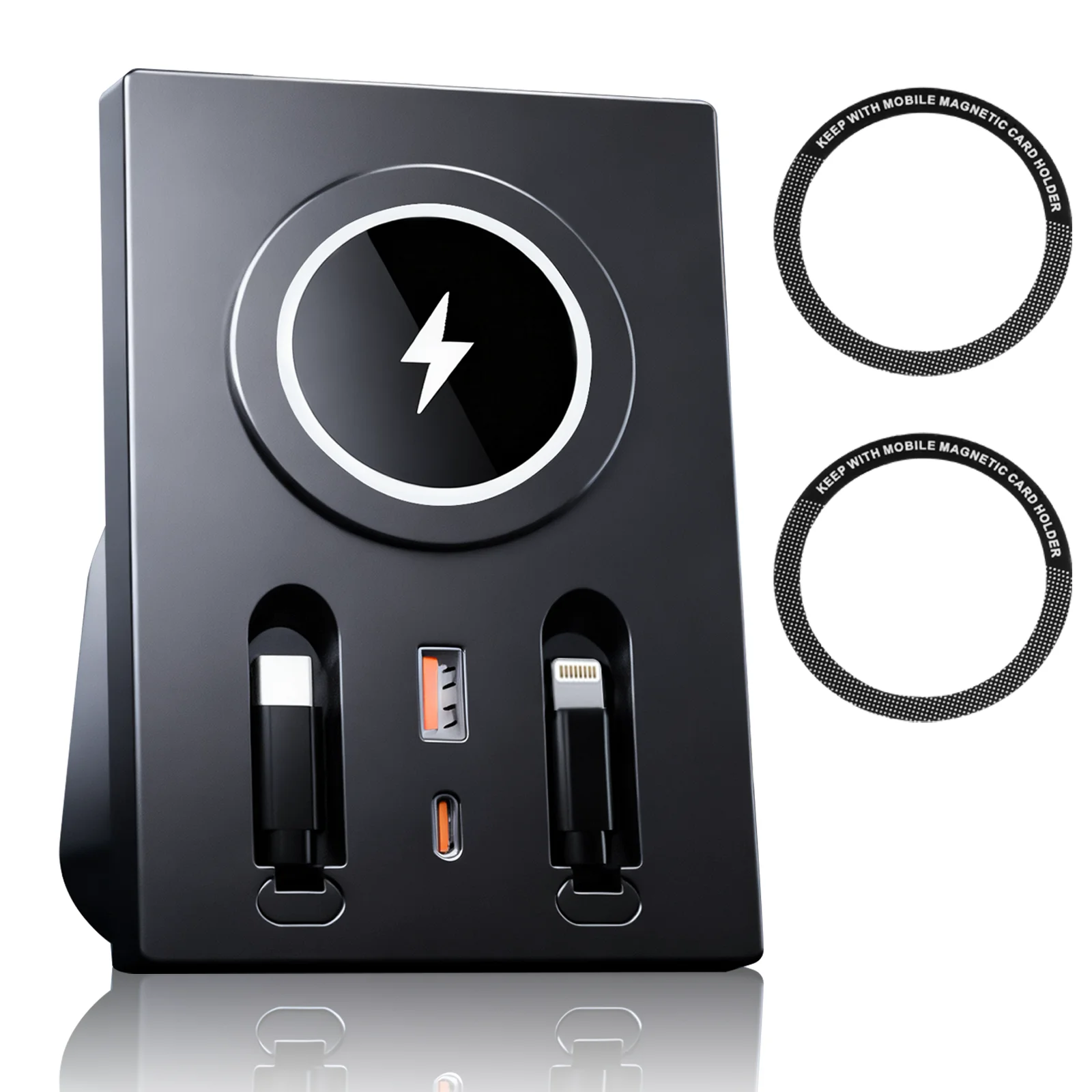 

Беспроводное зарядное устройство-хаб USB для Volvo XC90, S90, V90, S60, V60, XC60 с быстрой зарядкой и выдвижным кабелем