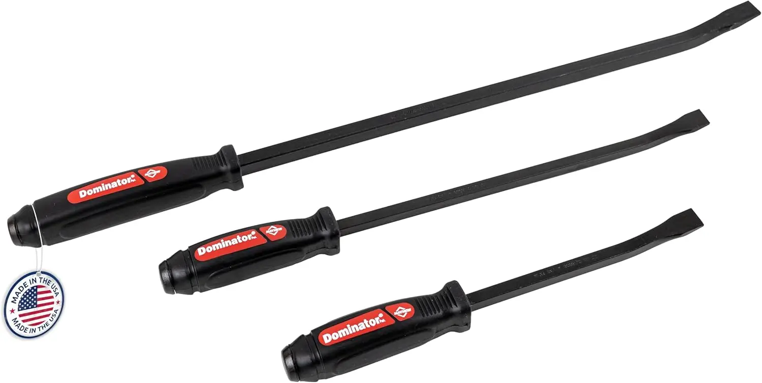 

3-Piece Curved Pry Bar Set with Black Oxide Finish for Enhanced Leverage
