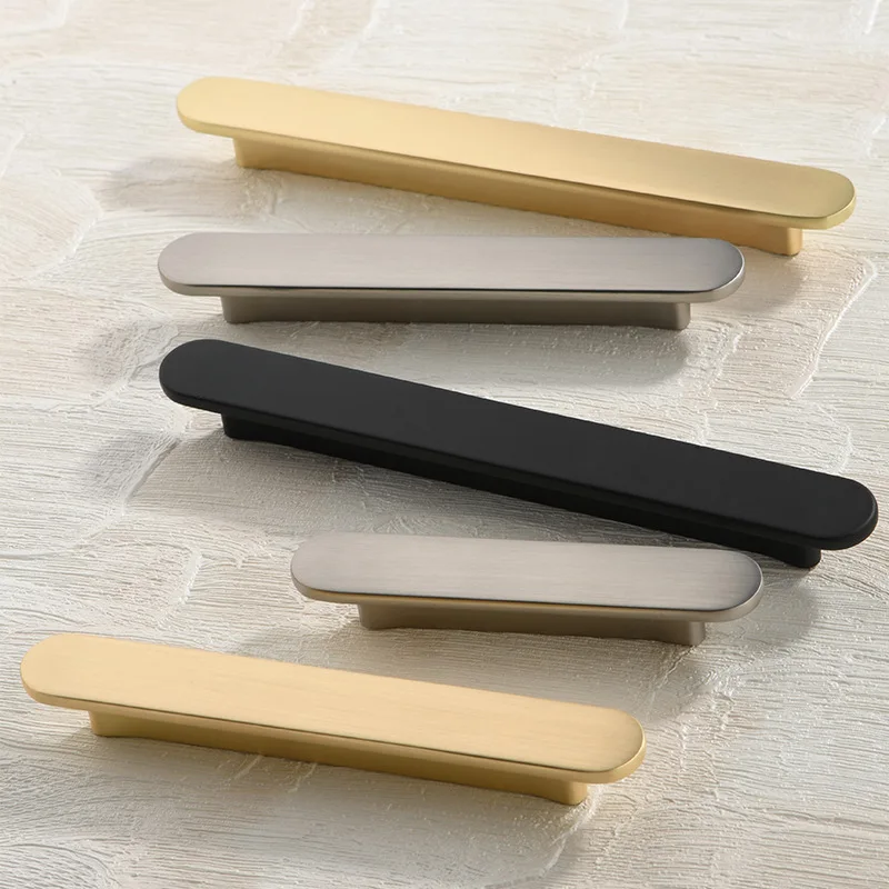 Nordic Fasion Furniture Handles Zinc Alloy Kitchen Cabinet Handles Black Gold Wardrobe Door Pulls Solid Drawer Knobs