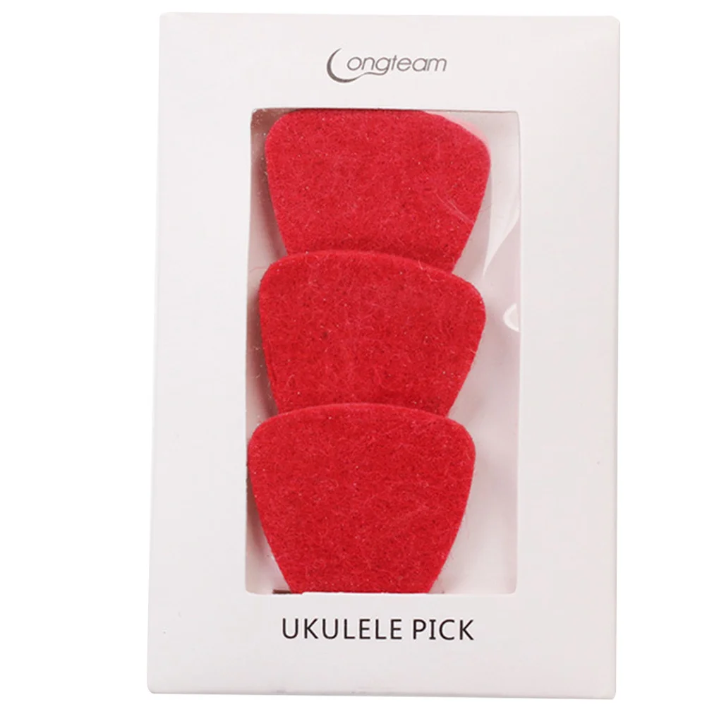 

3pcs Wool Guitar Picks Portable Compact Plectrums For Folk Bass Practice Folk Guitar Pick Easy Hold Design Gift Accessory
