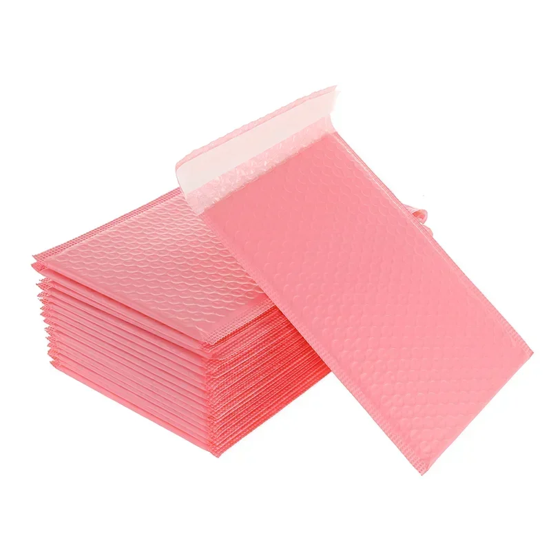 Imagem -03 - Poli Mailers Bubble Auto Selo Acolchoado Envelopes Gift Bolsa Embalagem Envelope Bolsas o Transporte Tamanho Grande Rosa 20 Pcs