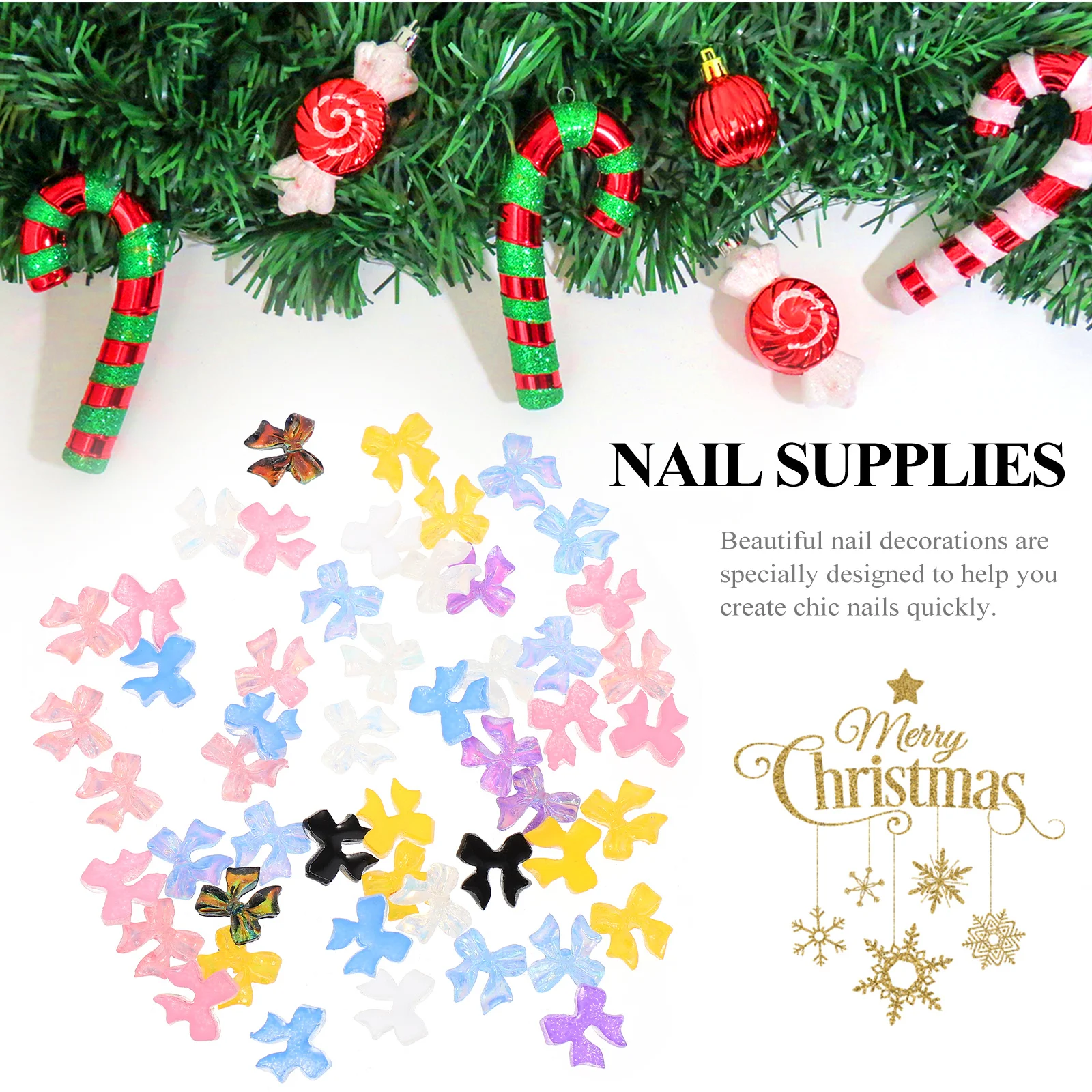 100 قطع الانحناء سحر الراتنج القوس زينة صالون الأظافر اكسسوارات النساء مسمار الشارات لوازم الراين ديكور فني #5