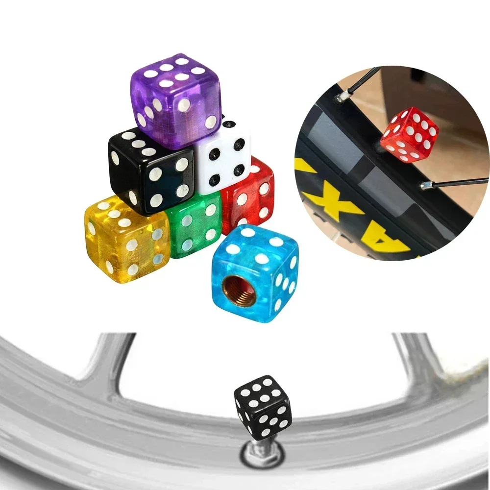 AliExpress NONE Car Tire Valve Stem Cap Dice Tyre Wheel Stem Cap Aluminum Alloy Air Valve Dust Cover for Truck Motocycle Bike