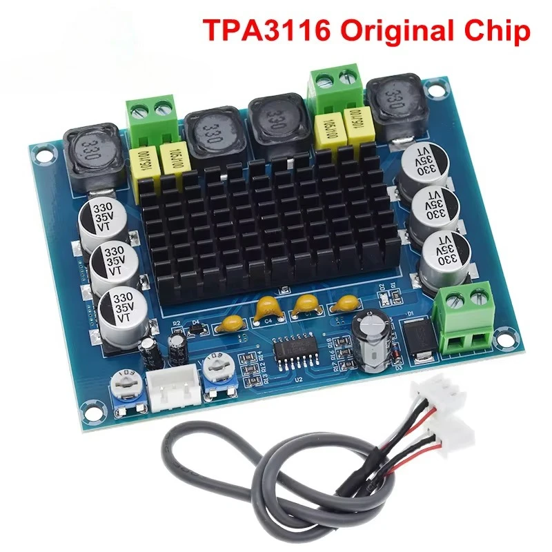 1/3/5PCS DC 12V 24V 120W*2 TPA3116 D2 Dual Channel digital Power audio amplifier board  Original TPA3116