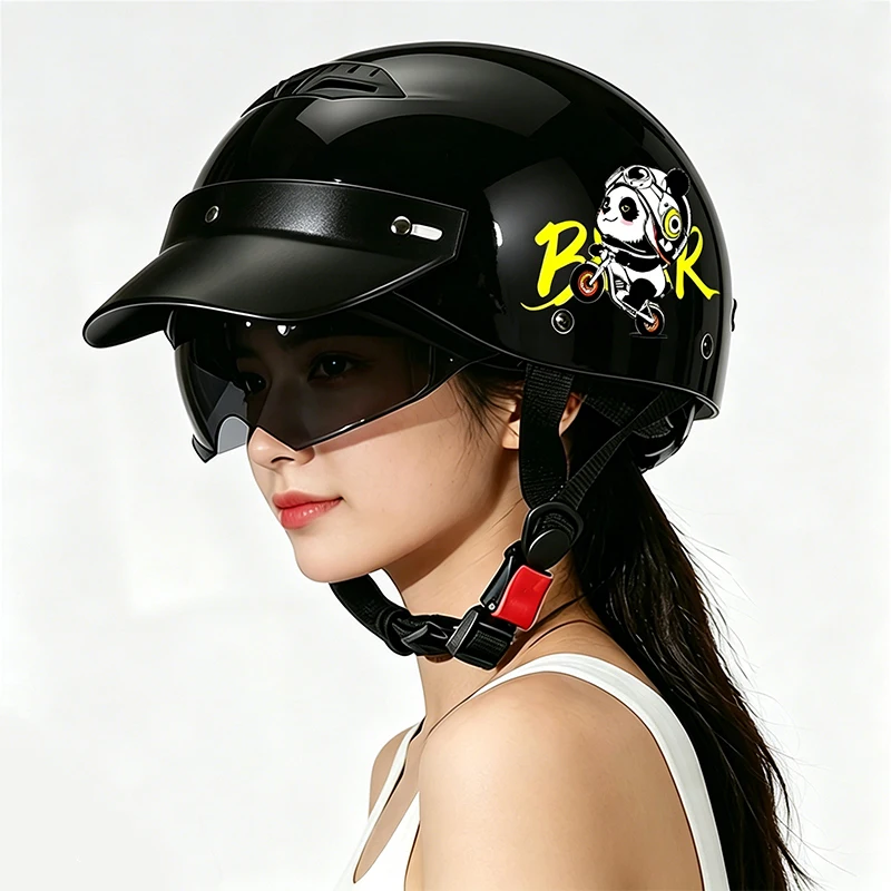 New retro helmet suitable for all seasons and compatible with electric bicycles and motorcycles